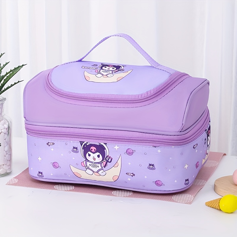 TEMU Hello Kitty Lunch Bag Lunch Box Bag Cute Double Portable Insulation Bag Student Lunch Bag Cartoon Cute Large Capacity Lunch Bag Bag Suitable For
