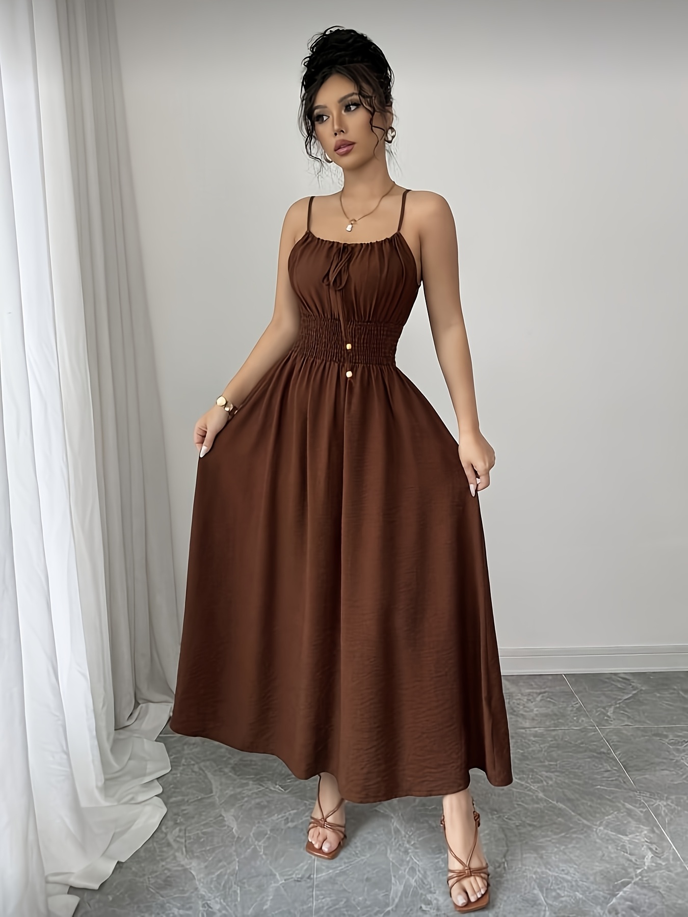 princess polly baby blue dress tea length cocktail dresses : Women's Clothing : Brown main image 0