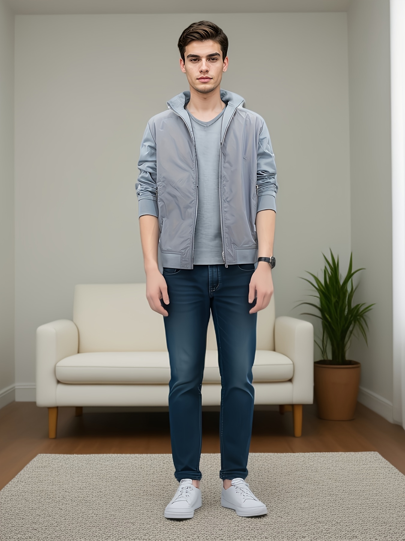 Asian Size Men's Track Active Jackets Long Sleeve Zip Design - Temu