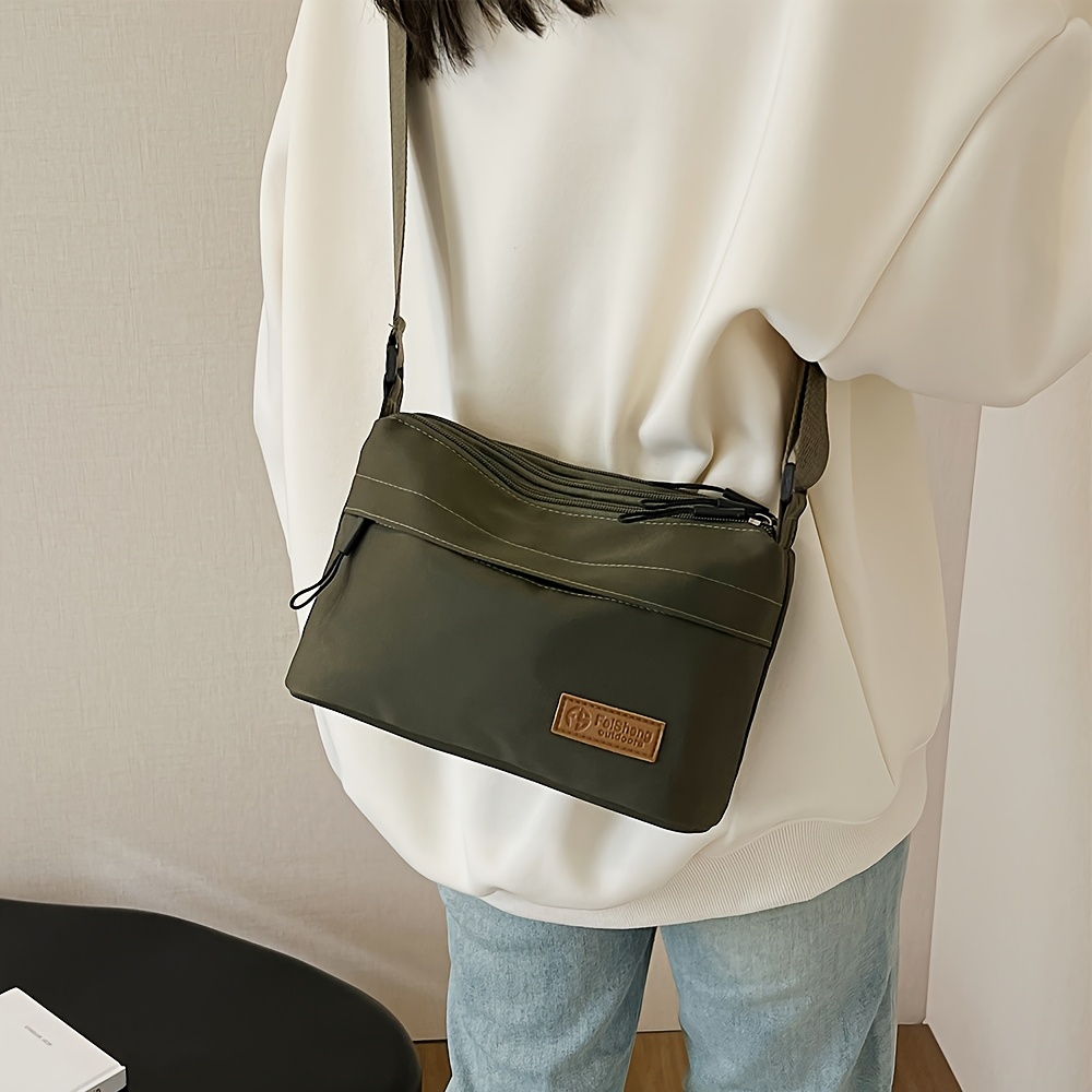 Minimalist Daily Commute Crossbody Purse With Multi Zipper Pockets_voghion.com