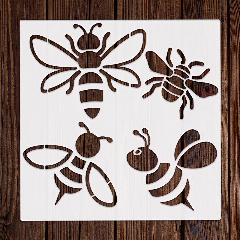 E-shop * Zoll, 4 Arten von Bienen-Cartoon-Malvorlagen, Malerei-Kunst DIY handgemacht, Luftstift und Sprühstift Auslaufscheiben, manuelle