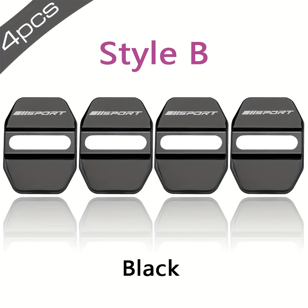 Image of Set Of 4 Stainless Steel Door Lock Badge Protectors, Suitable For 1500 2500 3500