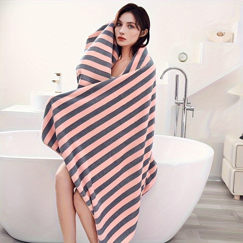 

-, Striped Bath Towel - Oversized 35"x70", For & ,,