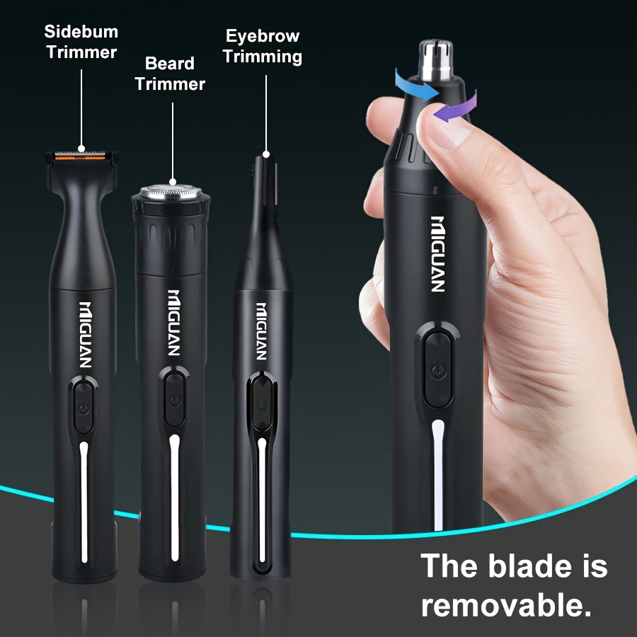 multi purpose mens electric ear and nose trimmer 4 in 1   kit electric eyebrow   shaver sideburns trimmer usb charging personal care tool for men holiday gift Product details 2