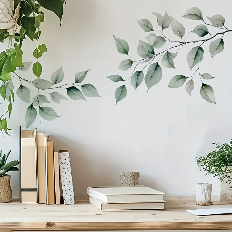 Image of Leaf Wall Sticker, Suitable For Hotels, Guesthouses, Offices, Bedrooms, And Living Rooms, Removable Pvc Wall Sticker