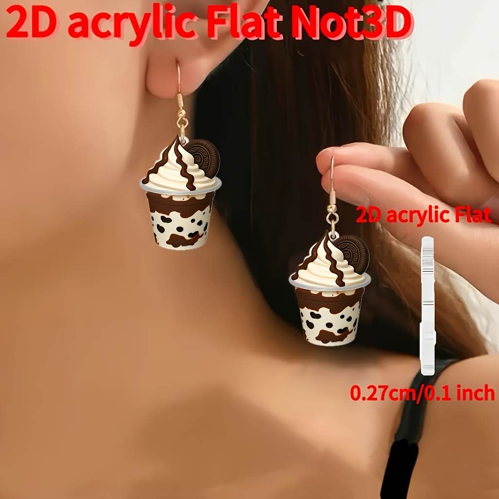 Cute Pearl & Ice Cream Drop Earrings | Dangle Hoop Earrings For Women