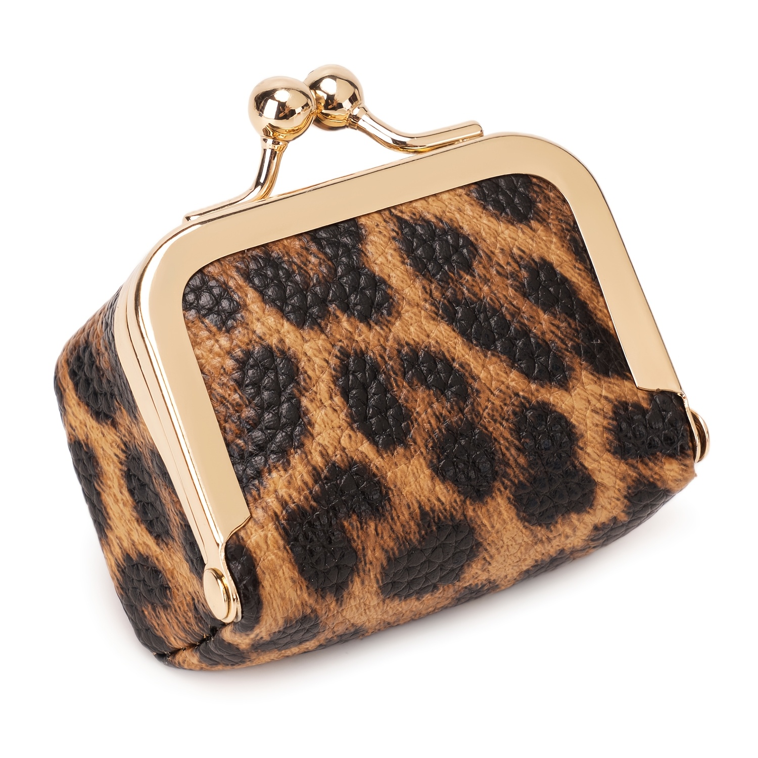Women's Leopard Print Mini Vintage Style Portable Jewelry Box, Coin Purse with Clasp, Mini Travel Ring Box, Travel Jewelry Case, Women's Cosmetic Organizer, Suitable for Storing Earrings, Rings, Necklaces, and Bracelets.
