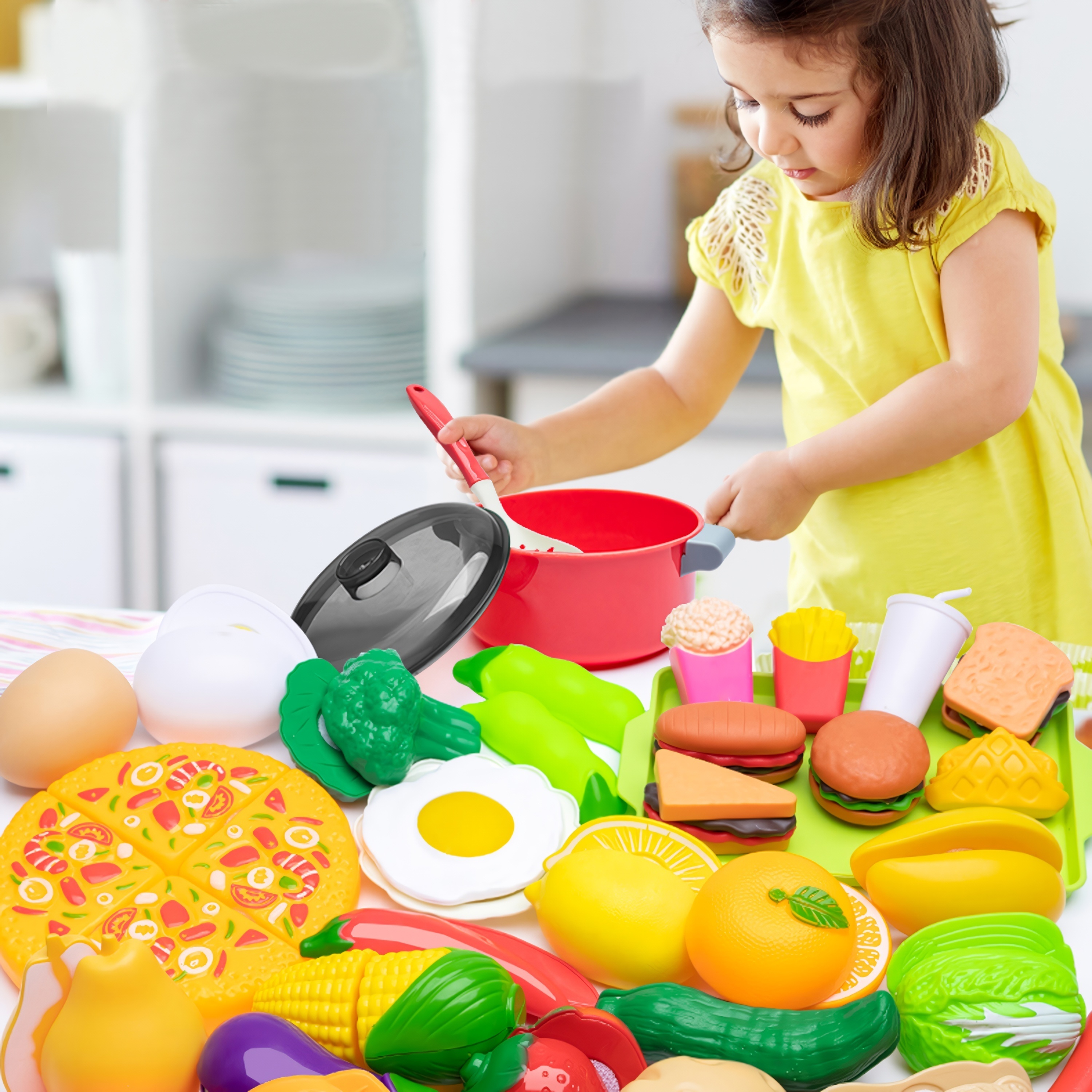 

Play House Fruit And Vegetable Cutting And Chopping Music Kitchen Toy Set