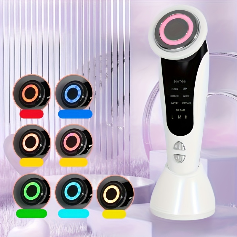 7-in-1 Grožio Kaklo ir Veido Maseris – USB Įkraunamas, Pastovios Temperatūros ir Vibracijos Odos Priežiūra – Puikus Dovanos Pasirinkimas Moterims, Nešiojamas Namų Odos Priežiūros ir Grožio Prietaisas