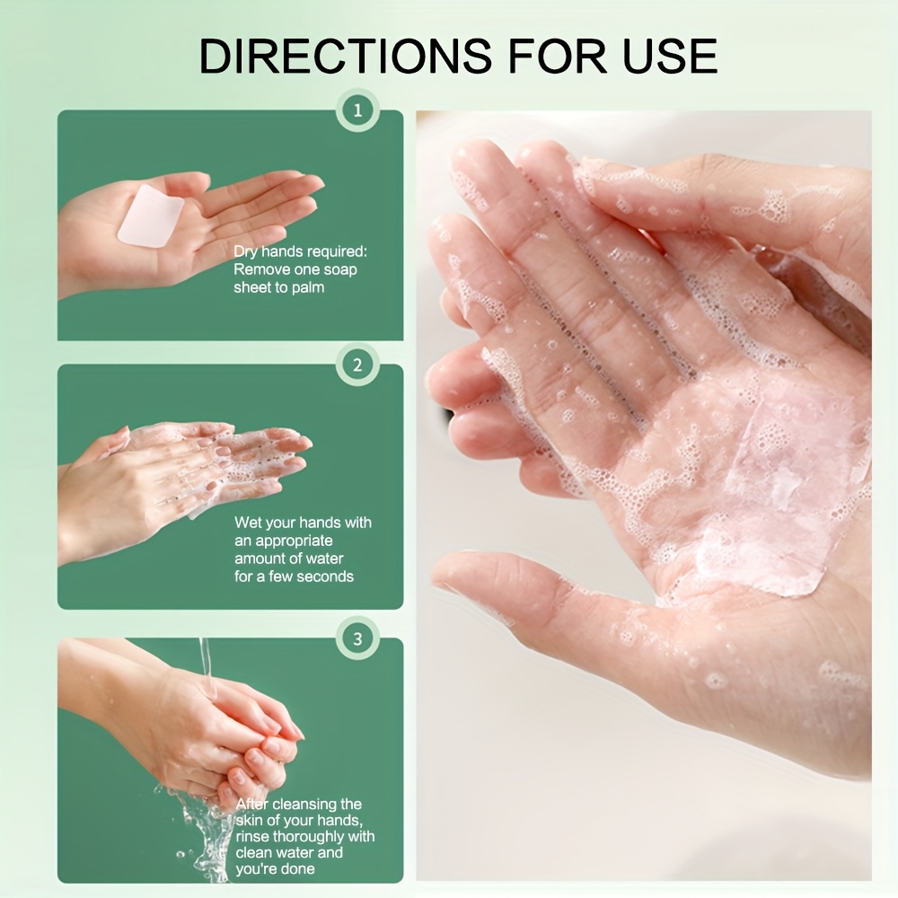   portable paper soap sheets for outdoor travel disposable hands cleansing leaves on the go compact travel   paper details 8