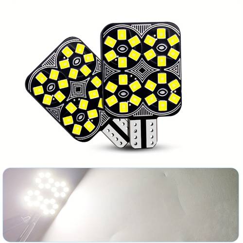 imagen del artículo pack de 2 bombillas led t10 w5w de , 6000k puro, con 24 led 2835 de . adecuadas para autos, camiones, remolques, rvs, luces de maletero, luces de matrícula, luces de puerta y luces de