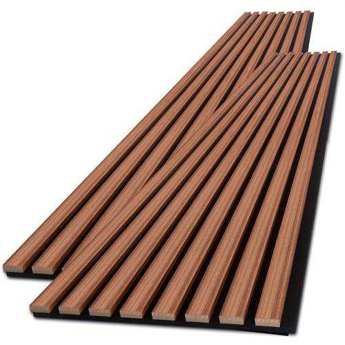 2pcs wood slat acoustic panels 14 sq ft wall ceiling soundproofing panels decorative grille screens 3d fluted sound absorbing panel for living room bedroom office