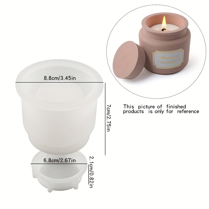 Image of 2pcs/set Silicone Candle Jar Mold With Lid, Silicone Storage Box Mold For Resin Plaster Concrete Casting, Silicone Candle Holder Mould For Diy Crafts, Home Decor