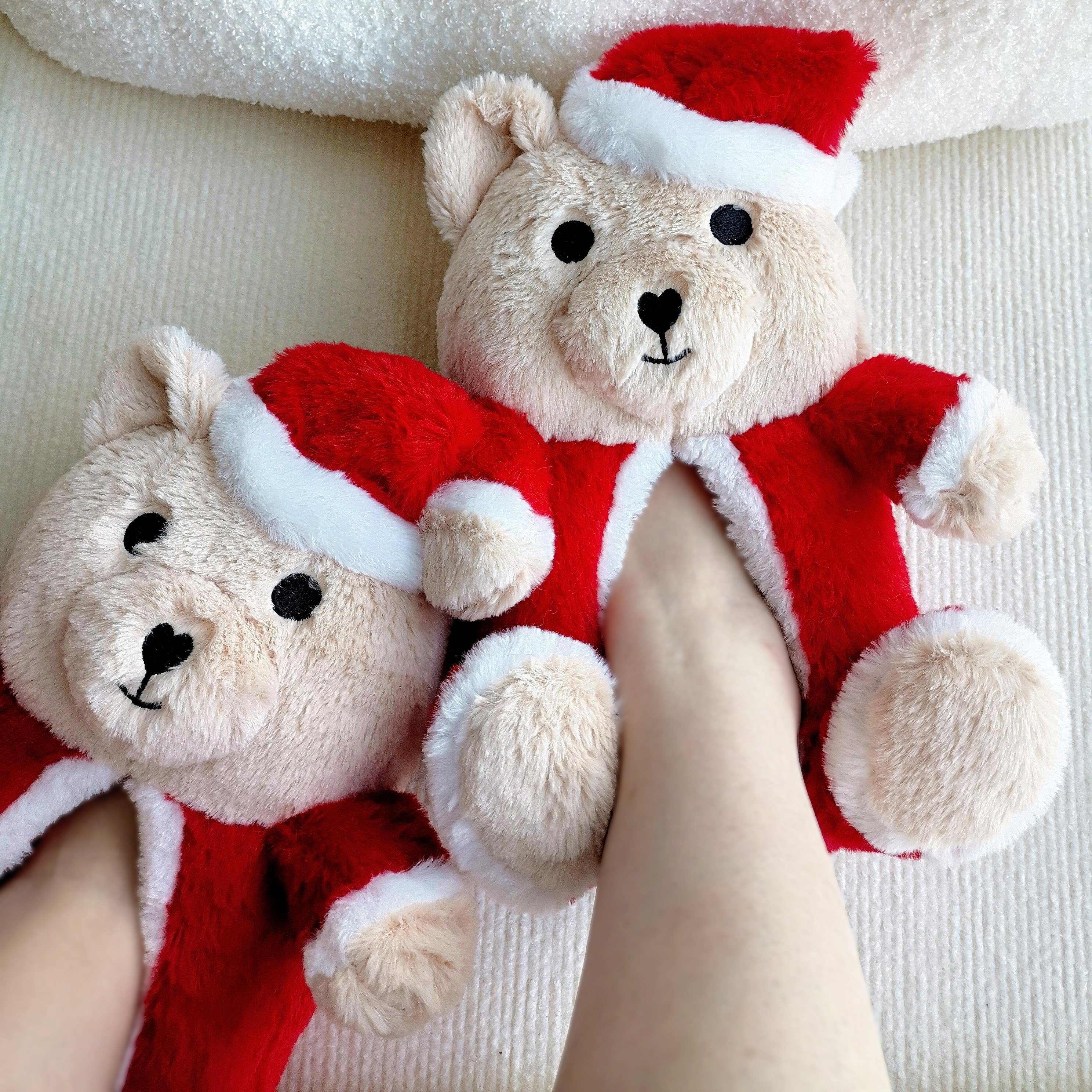 

Cozy Christmas Bear Plush Slippers For Women - Soft, Warm Indoor Shoes With Cute Cartoon Design, Gift