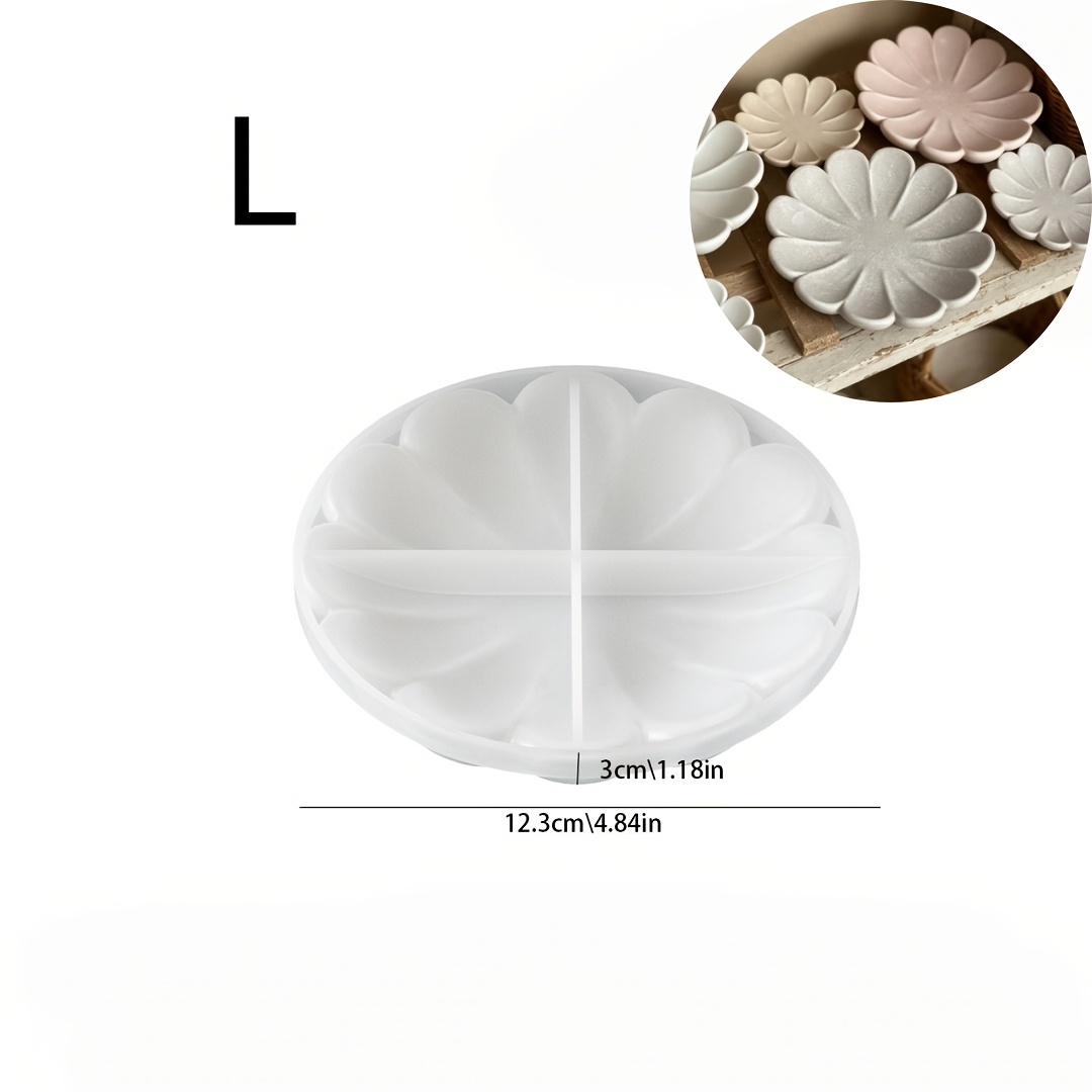 TEMU Resin Silicone Molds, Large/small Petal-shaped Disc Silicone Molds, Mini Jewelry Storage Tray Plaster And Epoxy Resin Molds, Epoxy Resin Molds,