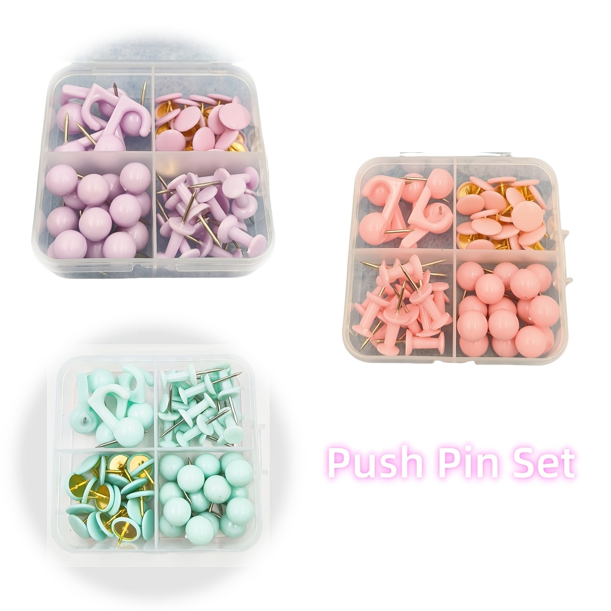 200 Stück Rosa Pinnnadeln Set – Reißzwecken, Clips & Nägel Für Pinnwand & Deko