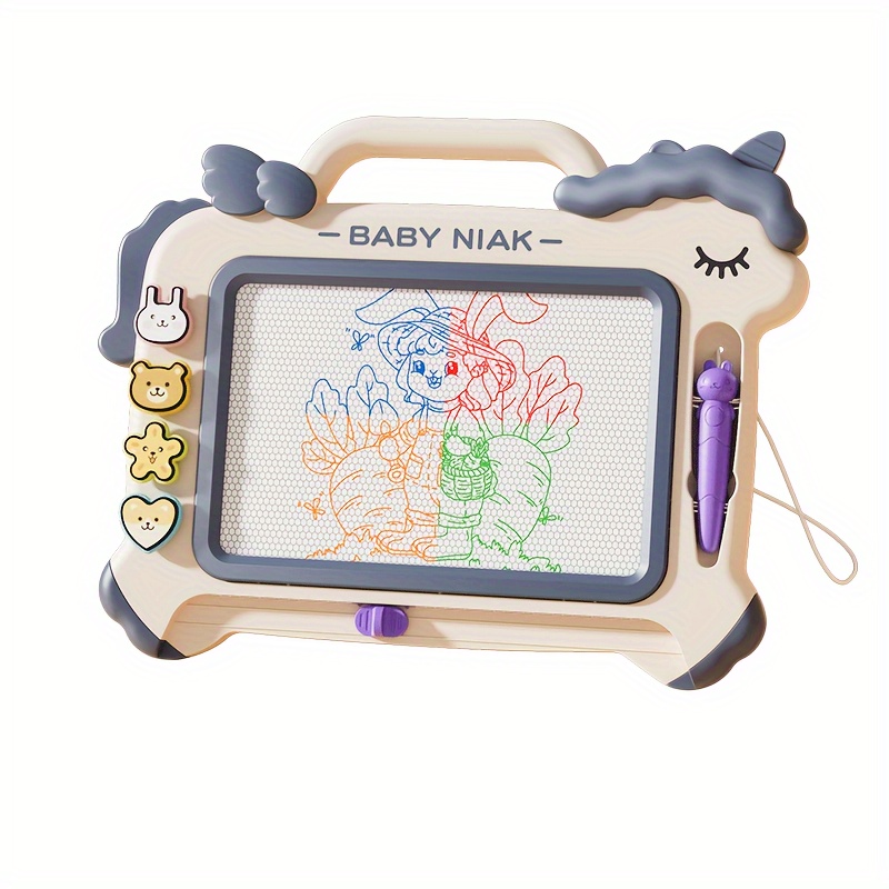 interactive   drawing board with wooden easel educational toy for boys girls ages 3   birthday christmas halloween gifts     blue accessories best for christmas