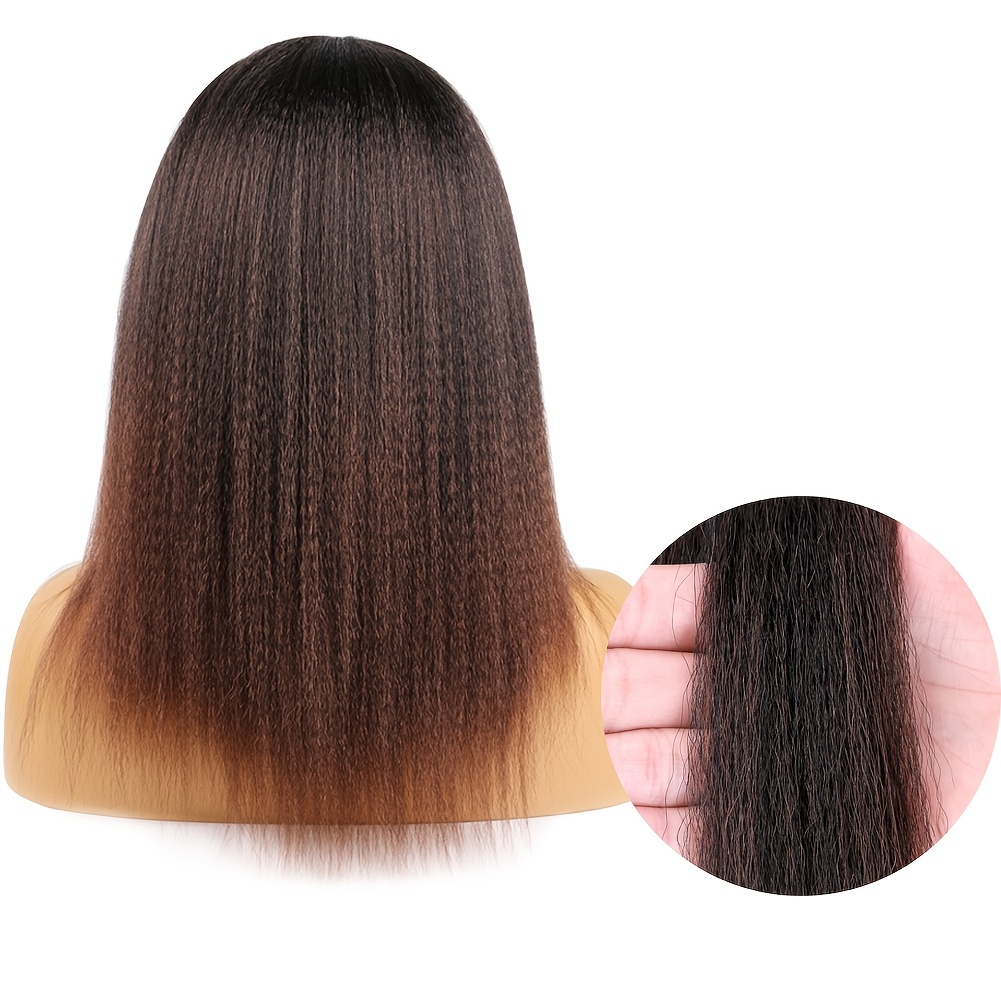 TEMU Perruque 14 pouces, cheveux afro crépus longs et raides pour femme, perruque de remplacement épaisse et duveteuse pour fête et cosplay
