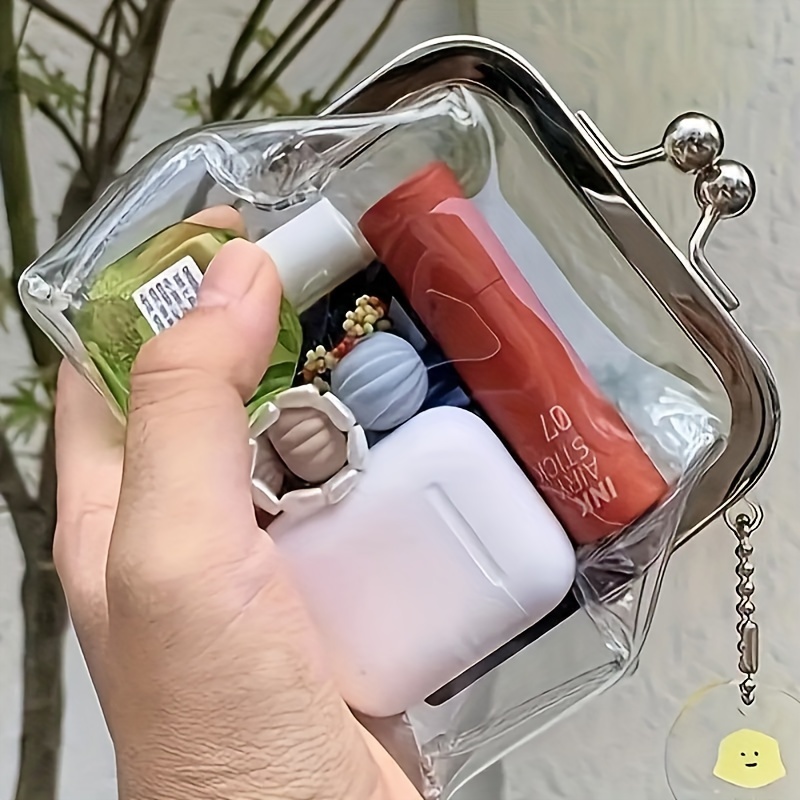 

Clear Plastic Pu Coin Purse With Lock Closure - Perfect For Travel Or Everyday Use