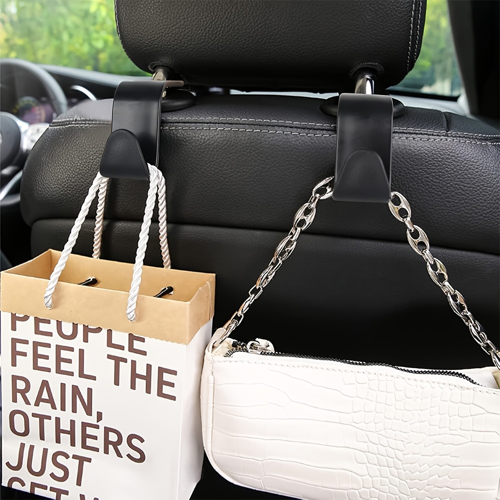 TEMU 2pcs For Headrest, -type, Universal Vehicle Car Organizer Hanger For Handbag, Purse, Coat, Pvc Material - Great Gift For Drivers