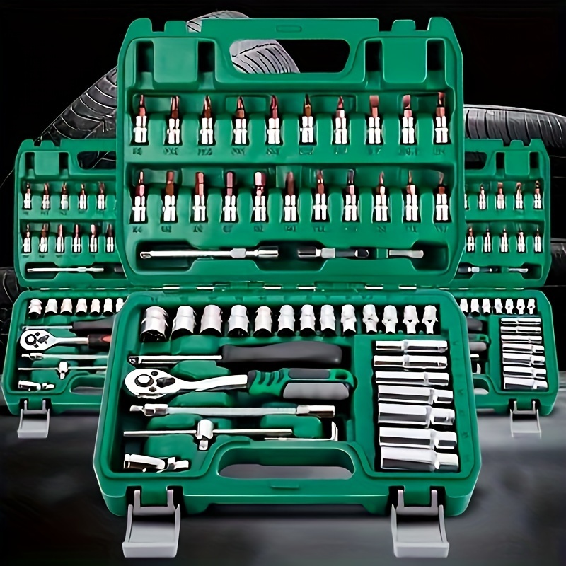 

53pcs Auto Repair Tool Set, Quick Ratchet Wrench Set, Car Repair Tool