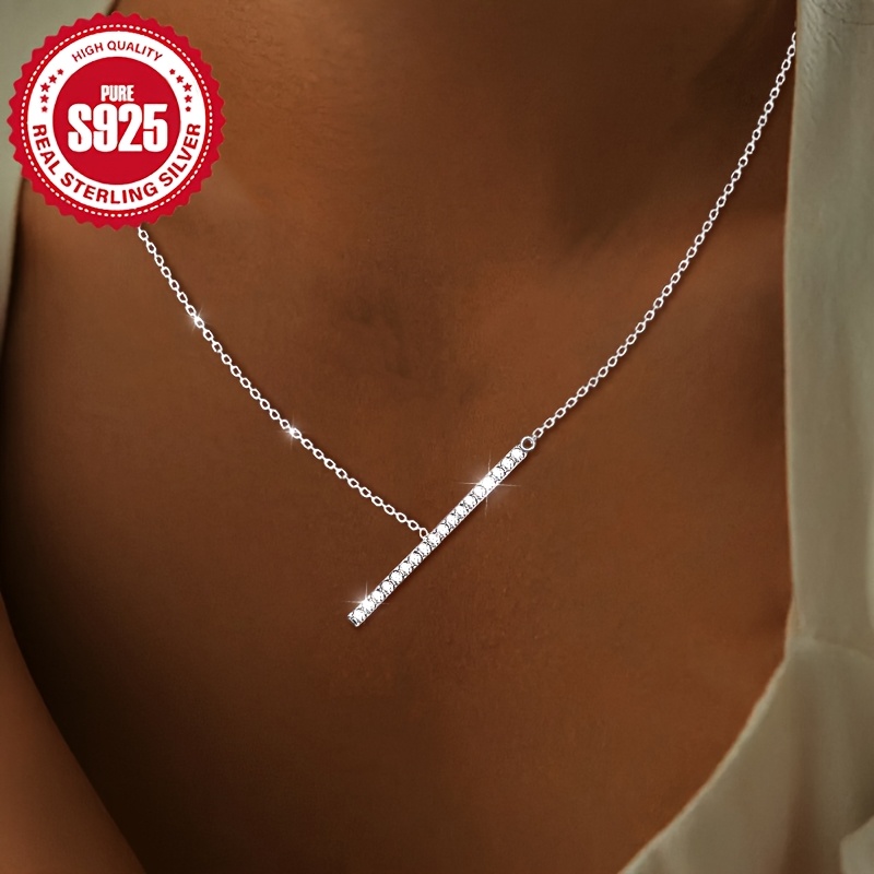 925 Silver Synthetic Zirconia Necklace - , Minimalist & Versatile Design For Women: Perfect Gift For Daily Wear, Parties, And Special Occasions - Hypoallergenic