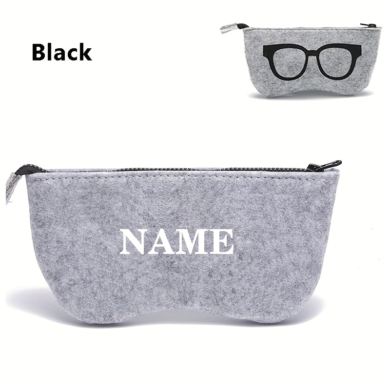 TEMU Estuche de fieltro y elegante para gafas, personalizable con y diseño de , de gafas de moda portátil y duradera con cierre de cremallera para ,