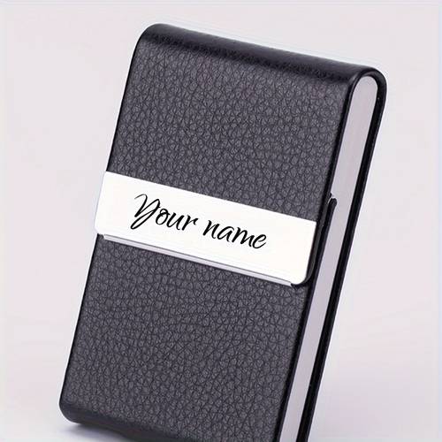 cross border personalized laser customized mens leather business card holder additions suitable for fathers and husbands perfect gift suitable for going out single piece 24 hour delivery