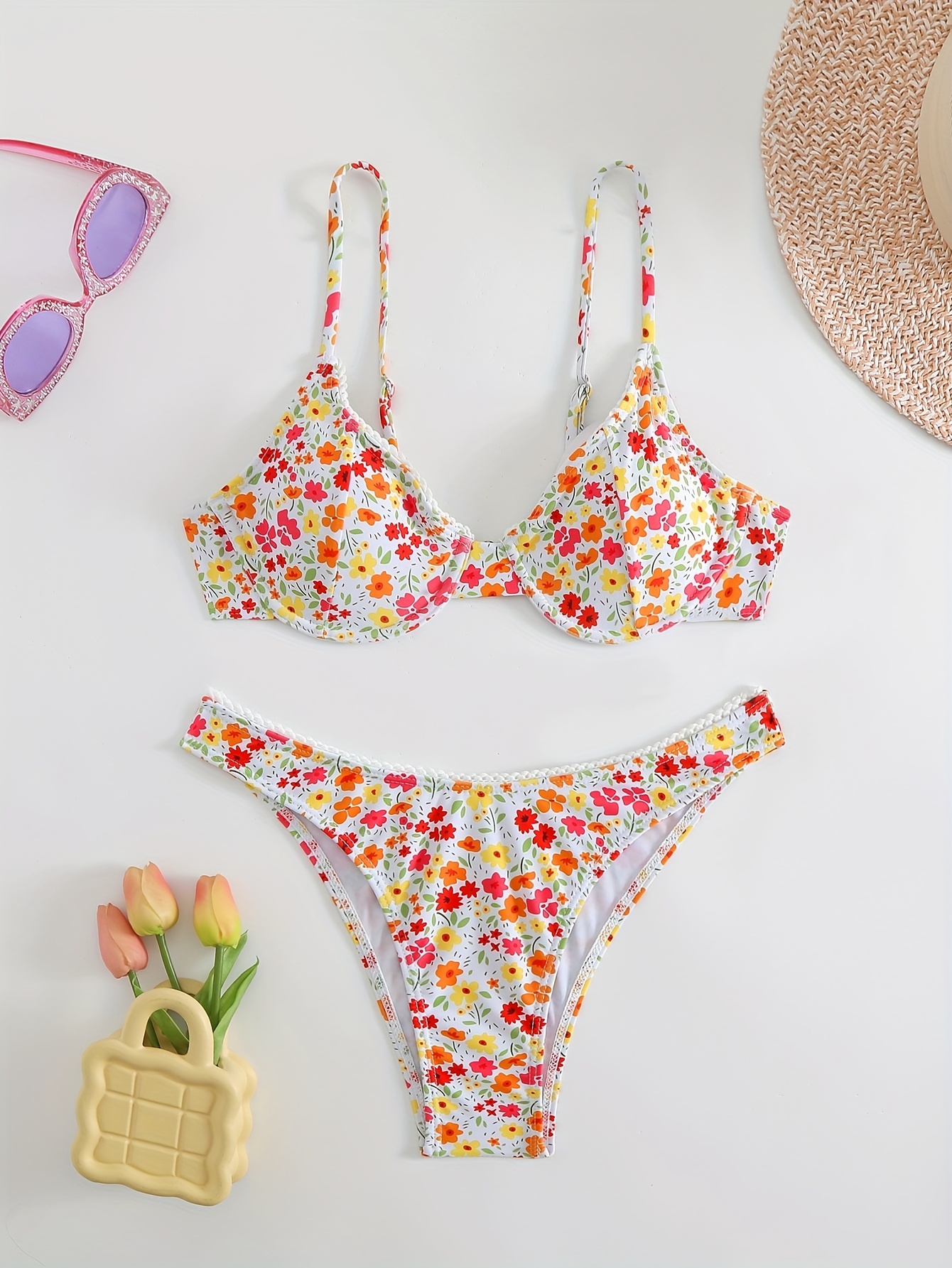 set bikini a fiori donne tessuto in Temu Italy