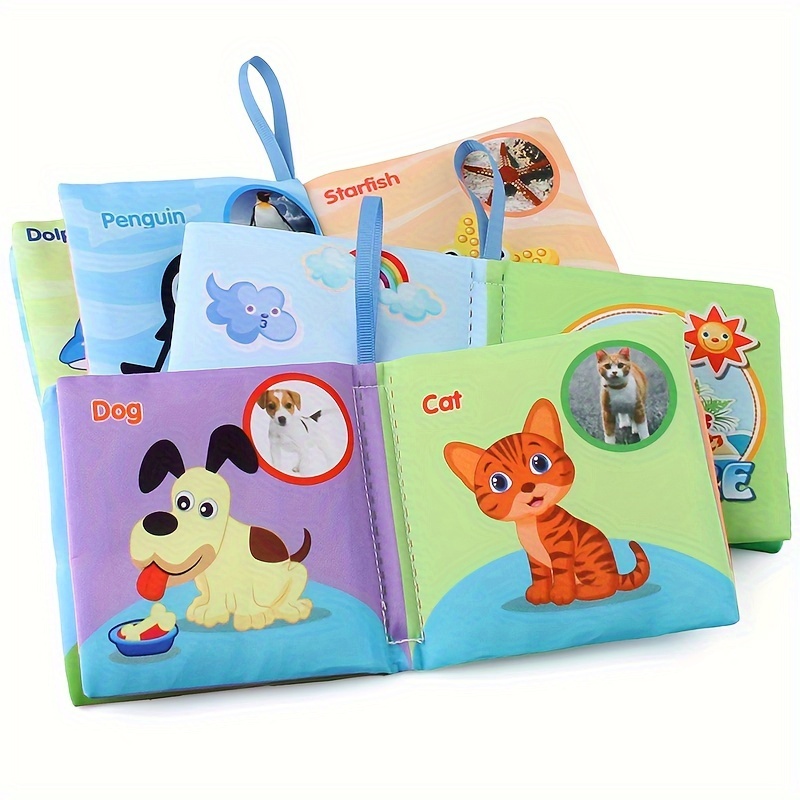 8 & 5 & 3 Soft Cloth Baby Book Sets Cognitive Cloth Books Fruit Animal Educational Toys, Early Education Cloth Books Are Tear-Resistant And Washable Cloth Books with Vivid Fruit, Animal And Ocean Themes Promote Early Learning And Cognitive Development Perfect Christmas Birthday Gifts, Halloween Thanksgiving Easter Gifts