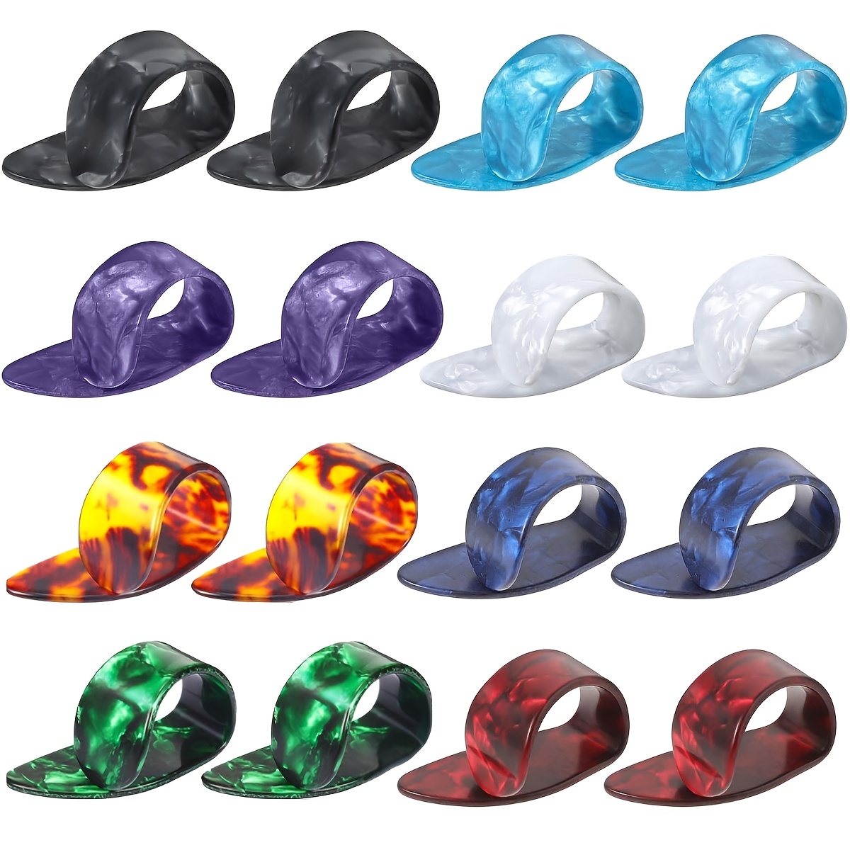 TEMU Ensemble de 16 médiators pour guitare, 8 couleurs disponibles, adaptés pour guitare acoustique, banjo, ukulélé, mandoline, basse
