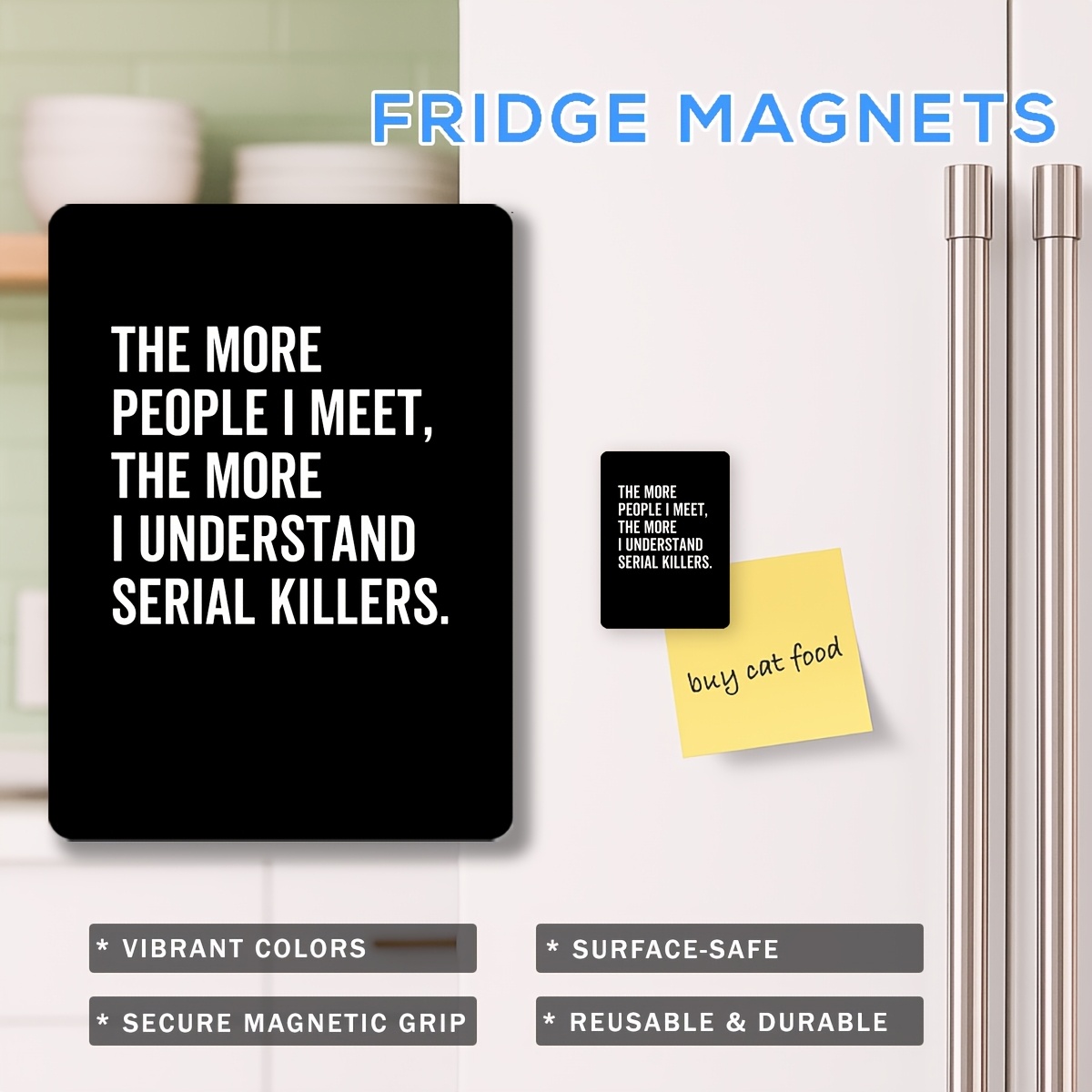 TEMU 1 stuk Modern Kunstontwerp, Hoe Meer Mensen Ik Ontmoet De Magneetsticker, 2D Platte Print, Speciale Cadeaus, Creatieve Decoratie voor Koelkast-