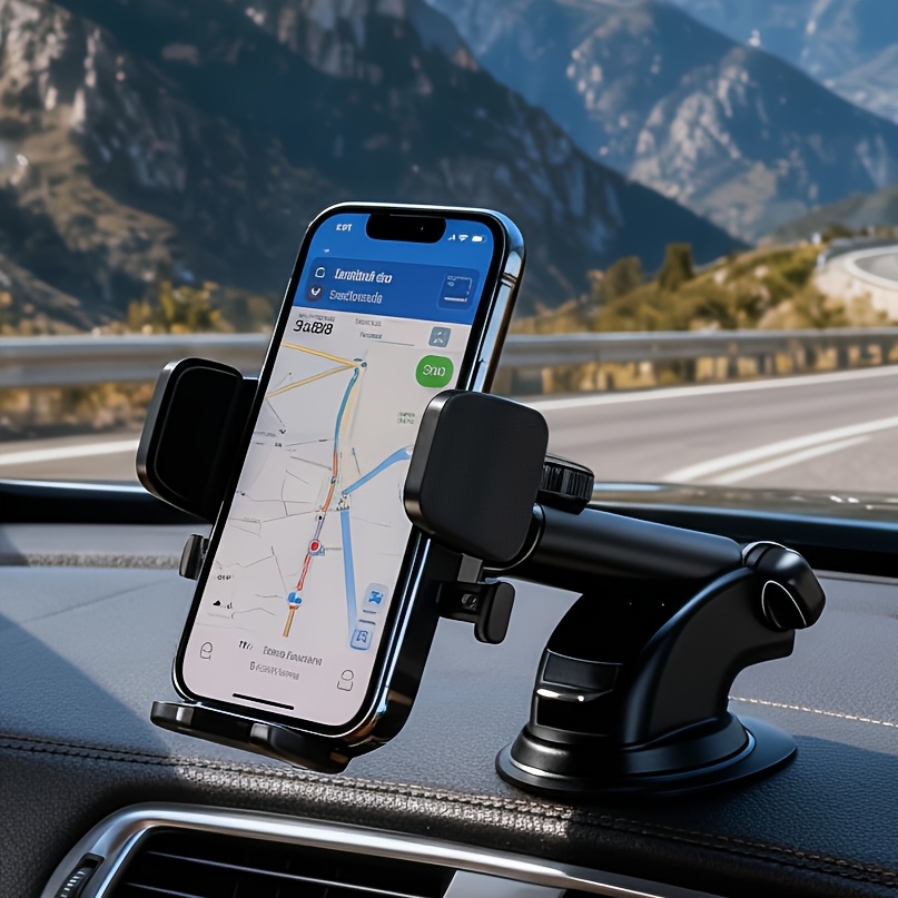 E-shop Robuste Auto-Handyhalterung mit langem Arm | Verbesserter Vakuum-Saugnapf | Dreieckiger Klemmhalter für das Armaturenbrett | 360° Drehung für