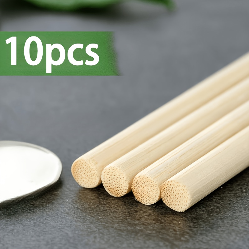 TEMU 10 Ronde Houten Deuvels, Onbewerkt Oppervlak, 1/4 Inch Diameter, 12 Inch Lengte—geschikt voor Lolly- en Taartondersteuning, Houten Materiaal