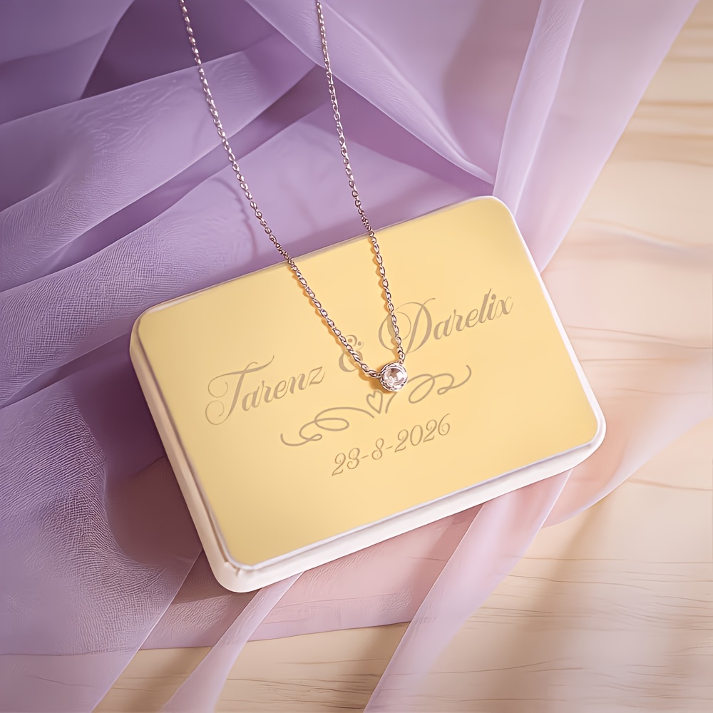 Custom Velvet Jewelry Box with Mirrored Acrylic Decoration