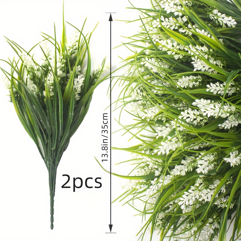 2pcs Uv-resistant Artificial Monkey Grass - 13.8" Faux Greenery For Indoor & Outdoor Decor, Perfect For Weddings, Engagements, Halloween, Christmas, Easter, Thanksgiving