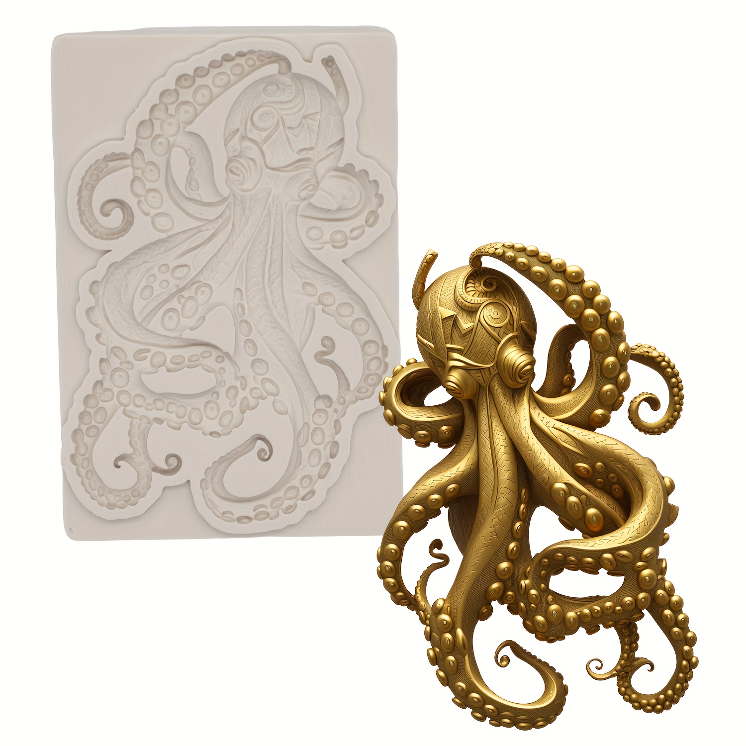 

Octopus Silicone Mold For Cake, Chocolate & Diy Crafts - Halloween, Christmas, Easter & Thanksgiving Decorations, Flour Sugar, Party Decor, Resin