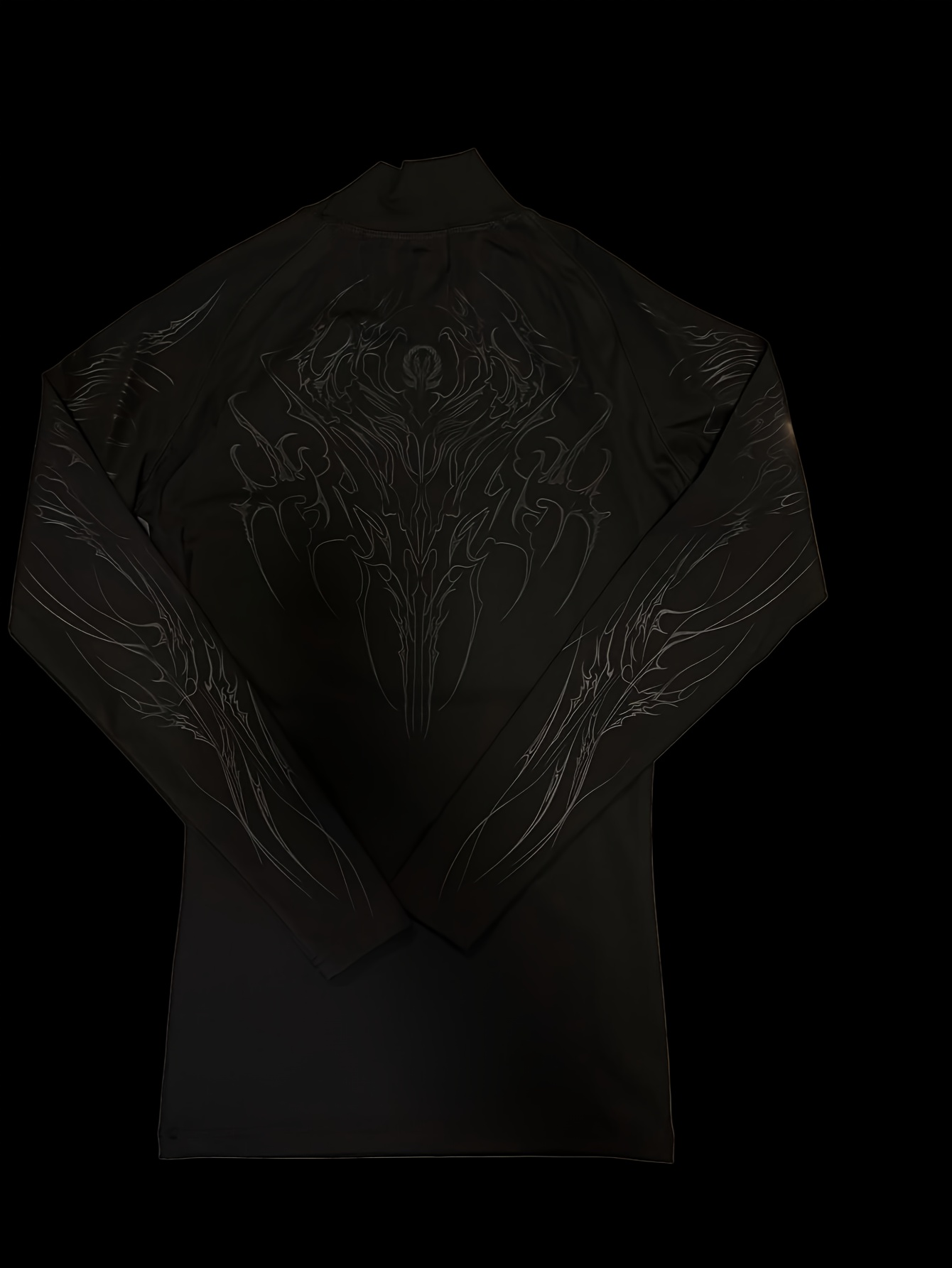 mens high neck   fit compression long sleeve shirt with geometric   design suitable for   fitness and casual   gray color block Product details 11