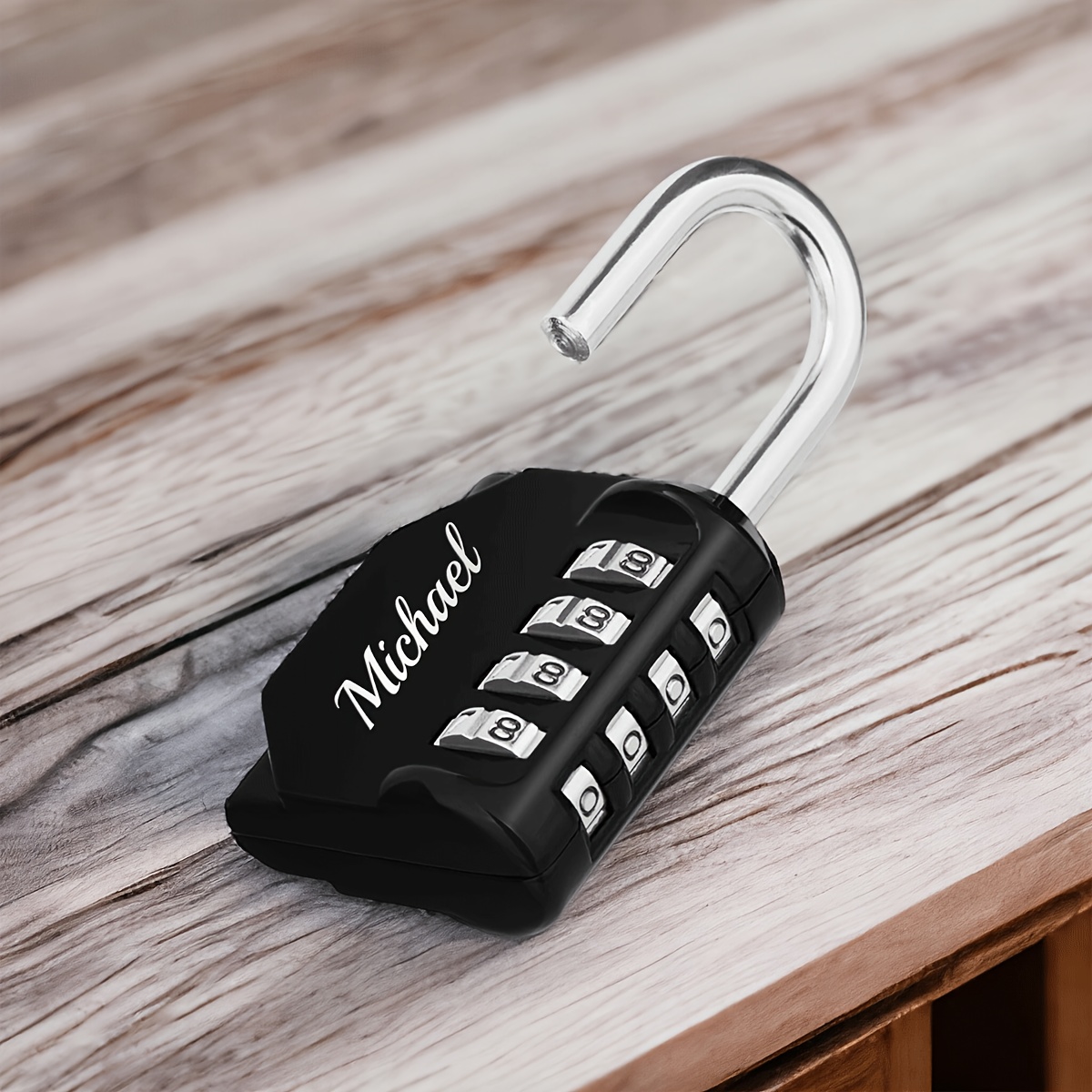 TEMU Customized Name Combination Lock, A Personalized 4-digit Padlock For Luggage And Gym Storage Cabinets. Engraved Name Security Lock. Travel Gift