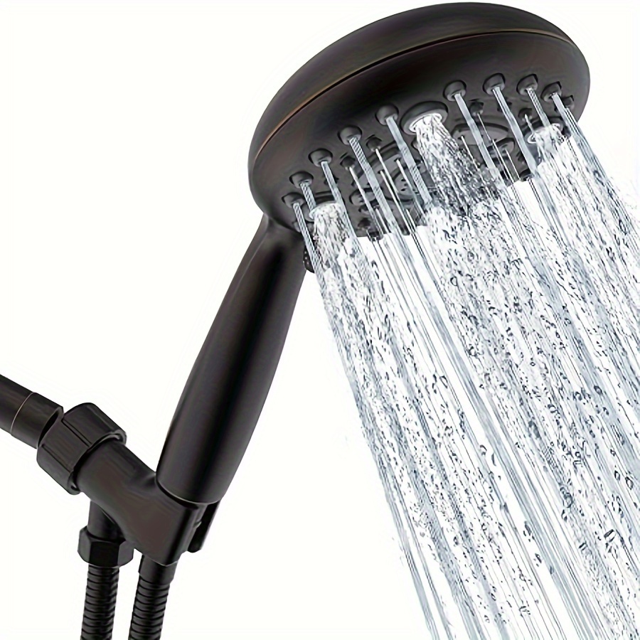 

High Pressure Shower Heads With 6 Spray Setting Massage Spa 5" Showerhead With Handheld Shower Head With Extra Long Hose 59 Inches And Adjustable Bracket