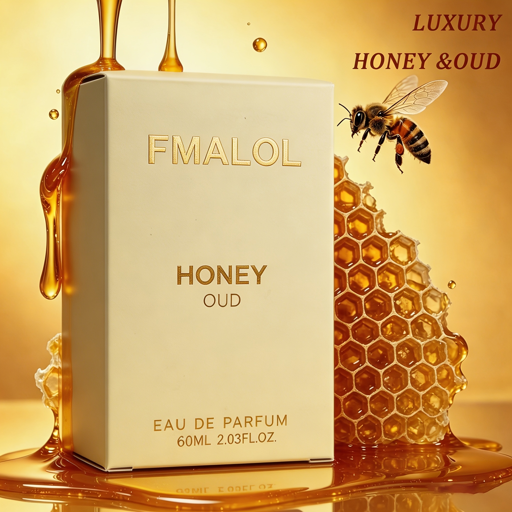 Parfém Honey Oud pre ženy, parfumovaná voda. , Medové a orientálne oudové tóny. Dlhotrvajúca vôňa dátumu