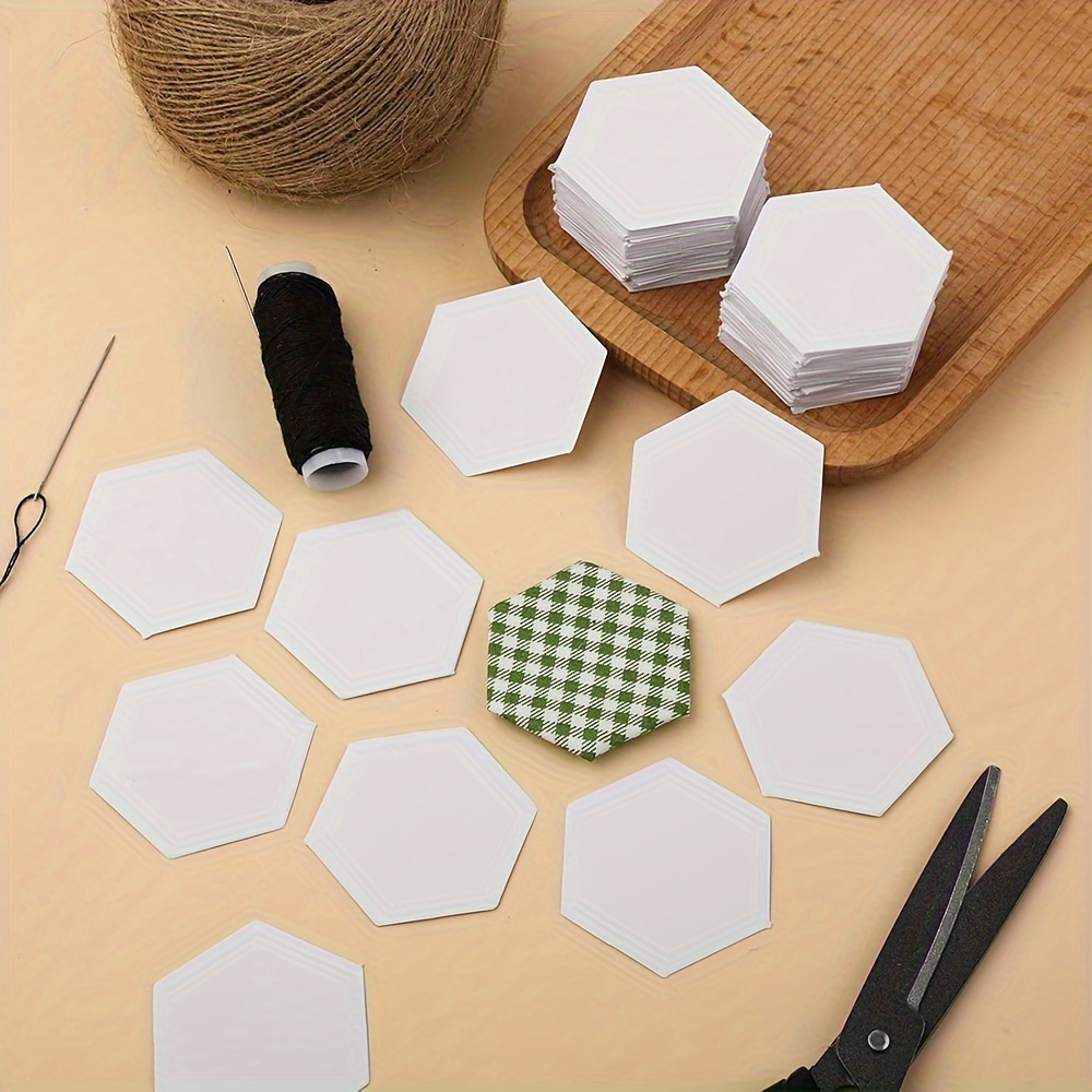 

100pcs White Hexagon Templates For Quilting & Diy Crafts - Easy-to-cut, Paper Shapes For Sewing & , Creative Crafting|craft Preparation|crafting Tools, Quilting Supplies And Tools