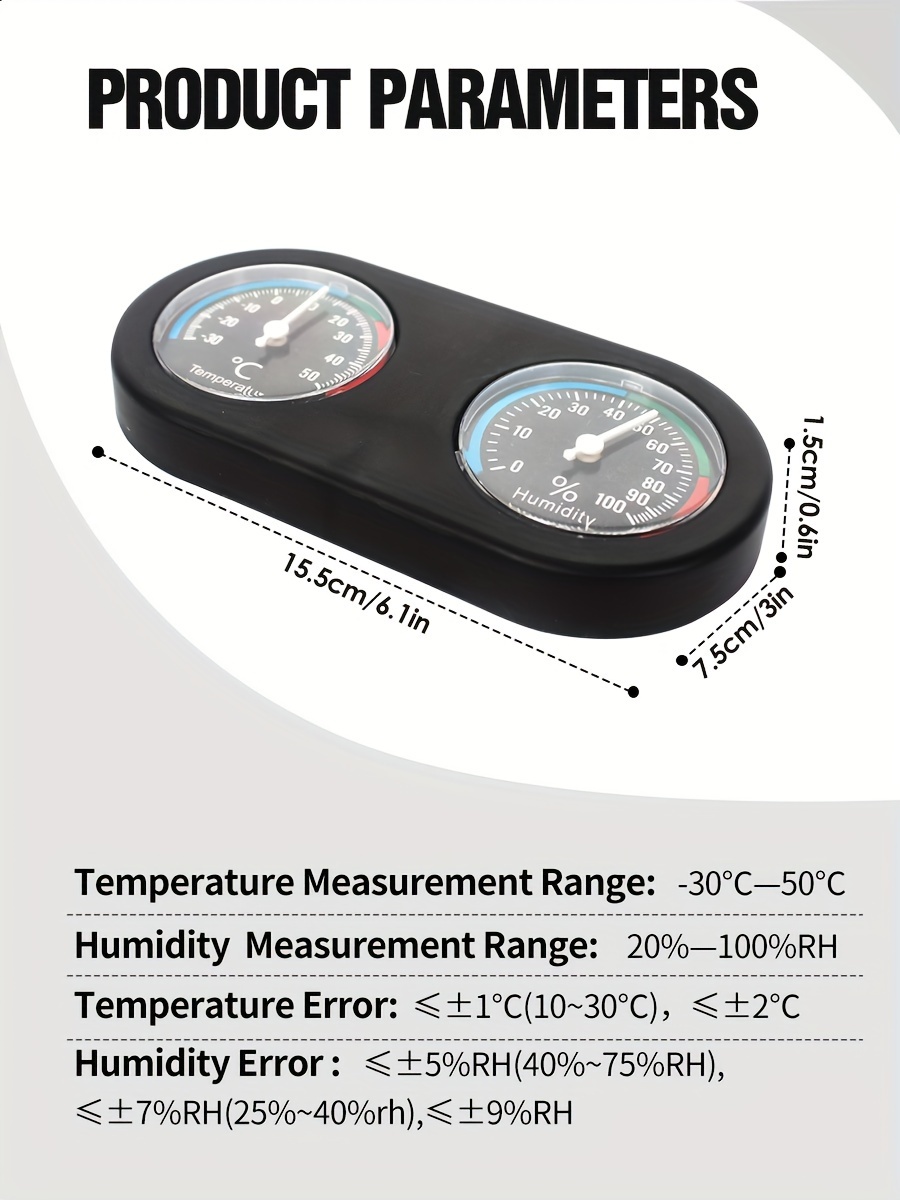 Reptile Terrarium Dual Dial Thermometer Hygrometer Uncharged - Temu Poland