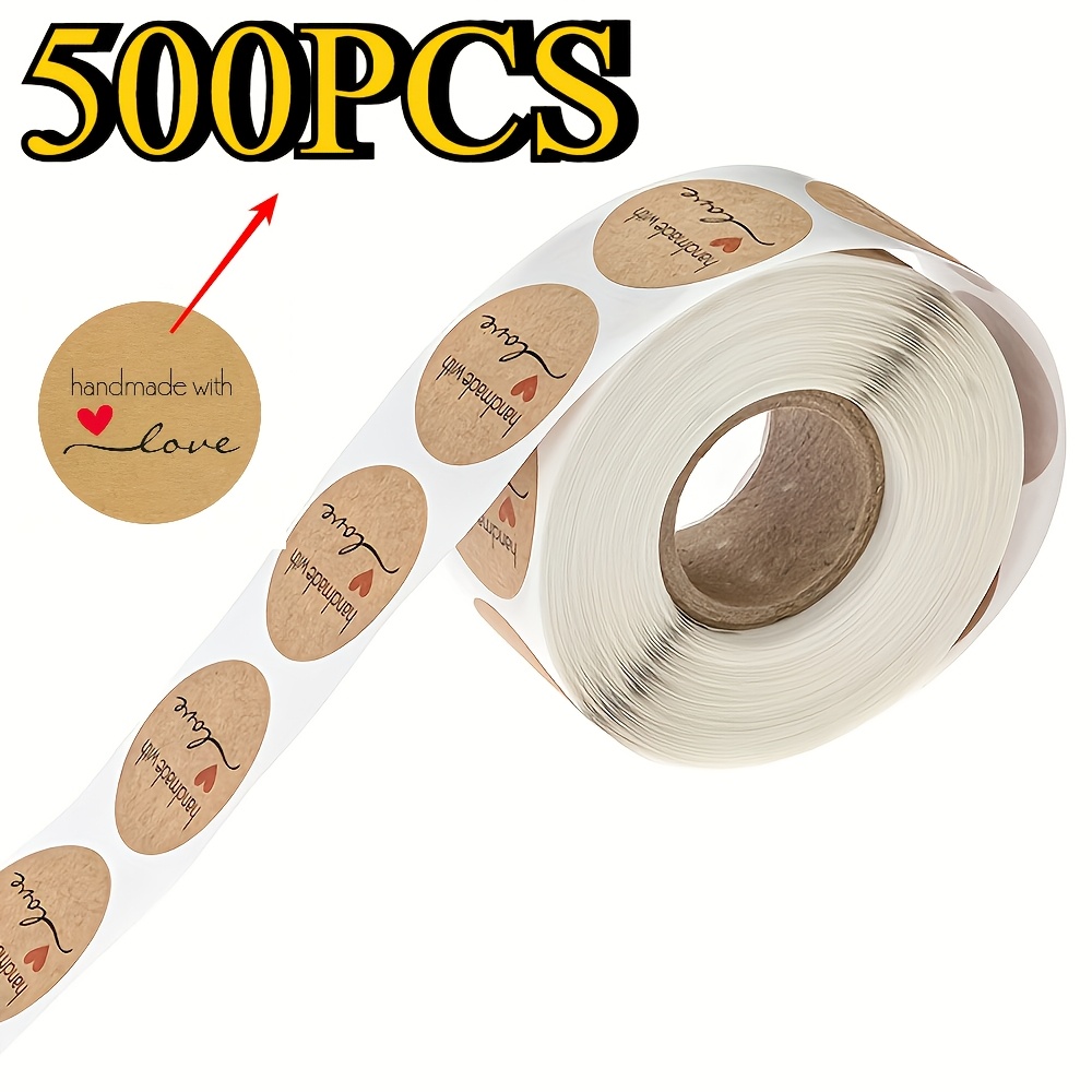 E-shop 500 Stück/Rolle Aufkleber, 1 Zoll Braune -Etiketten für Einmachflaschen, Aufbewahrungsboxen, Lebensmittel, Gläser, Geschenkanhänger,