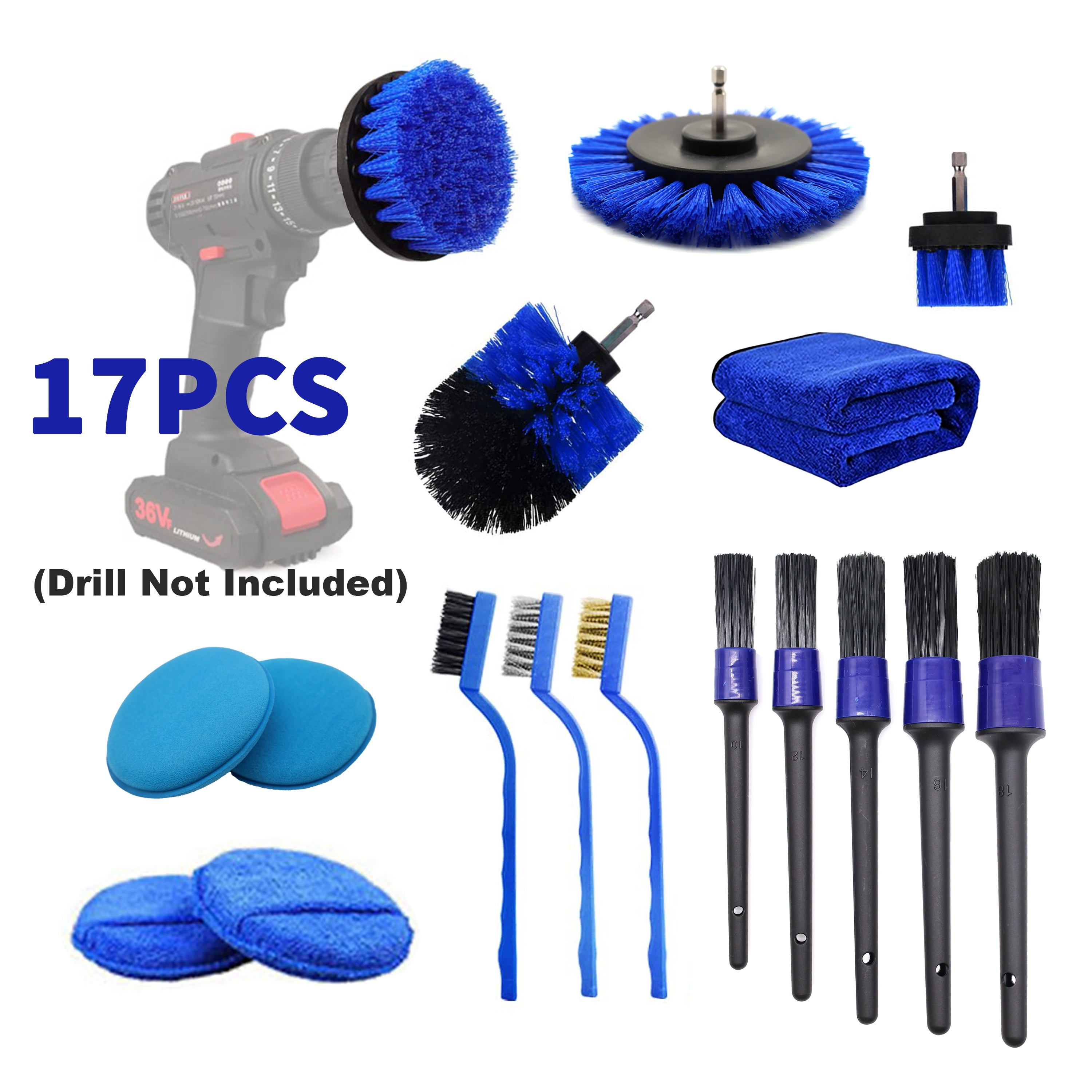 Car Detailing Brushes Kit Auto Polisher Cleaning Kit Microfiber 18pcs Tire  Brushes For Cleaning Wheels Cleaning Brush Set