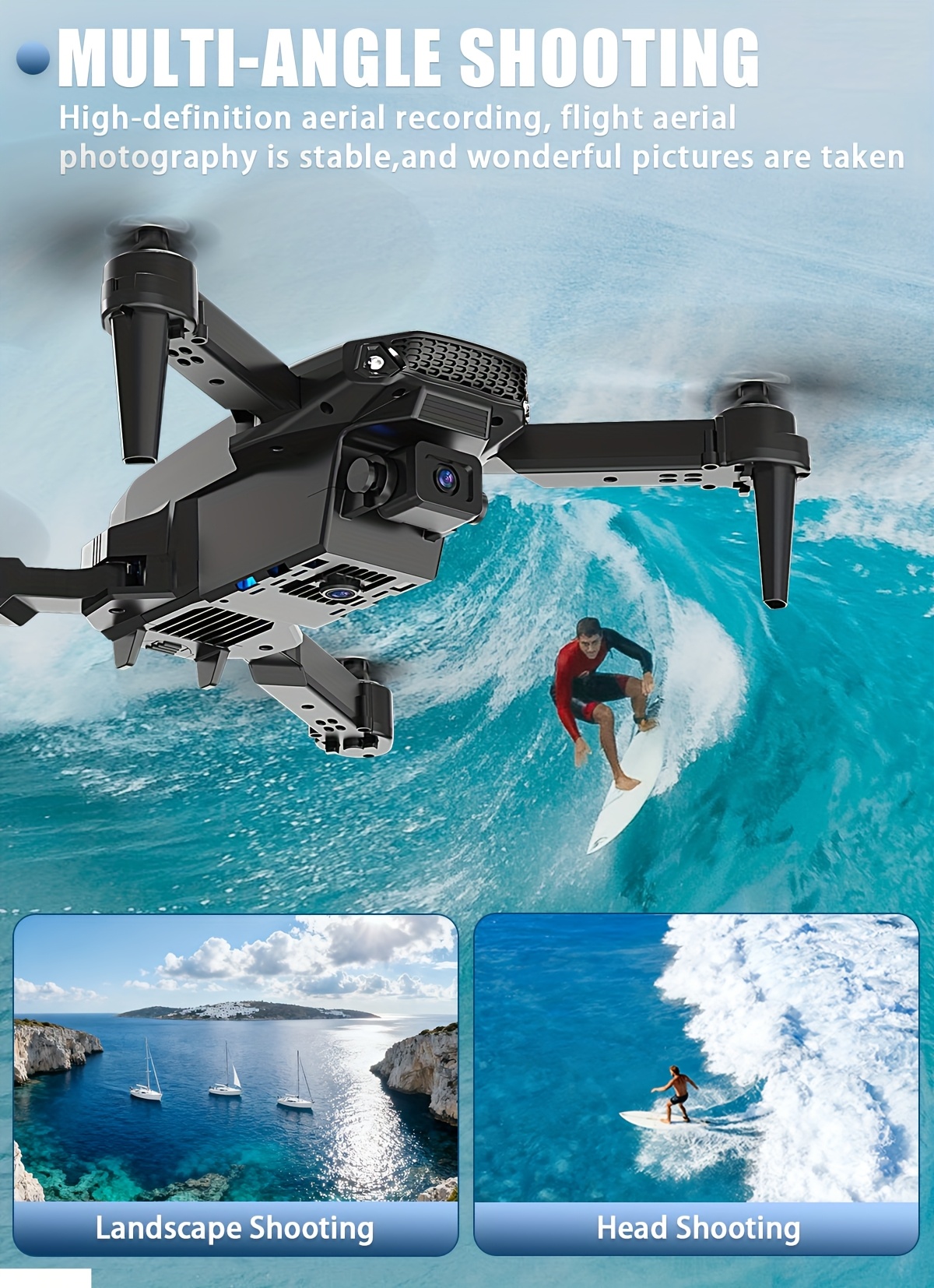HD Foldable Drone, Equipped With 1/2 Batteries, Dual HD Cameras, Foldable Rc Drone With APP Control, Real-time Video Remote Control Quadcopter, Birthday Gift Indoor And Outdoor Drone Aircraft