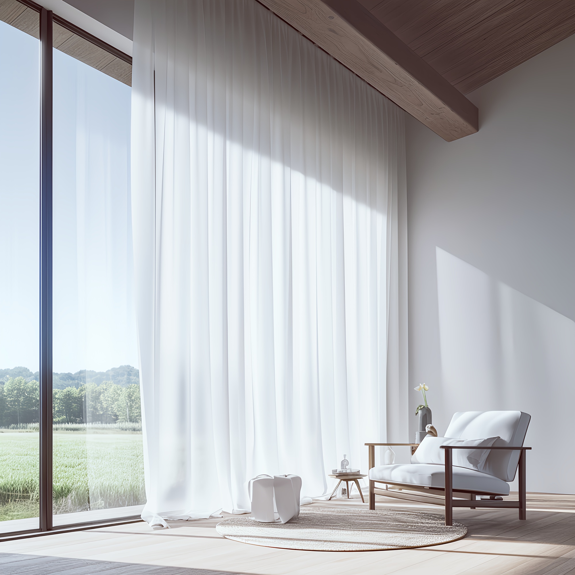 TEMU 1pc, Exquisite Extra-large Size Translucent Solid Color Curtain, Natural Draping Design, Top Rod Pocket For Easy Hanging, Breathable And
