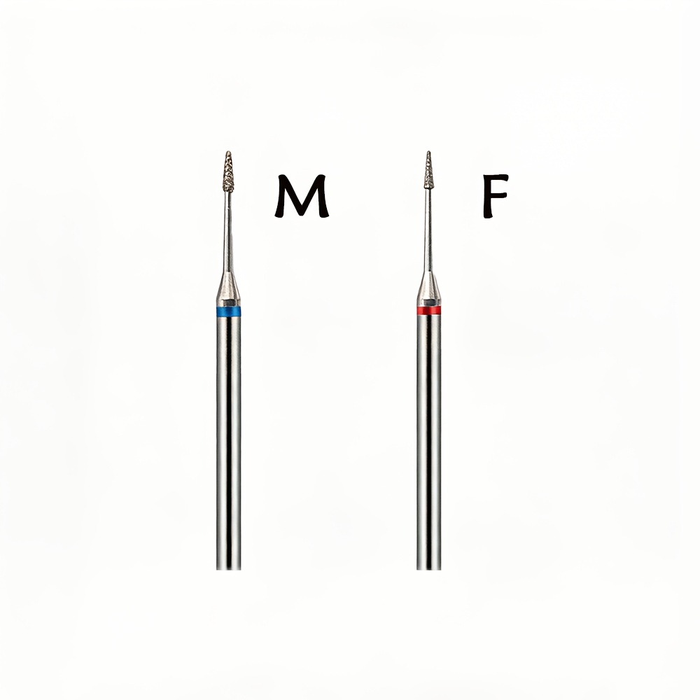 2pcs Fine/medium Grit Nail Drill Bit, 2. Shank, Gmd-08f/m Needle Bit For Cuticle Dead Skin Removal, Professional Manicure Tool For Nail Prep & Cleaning