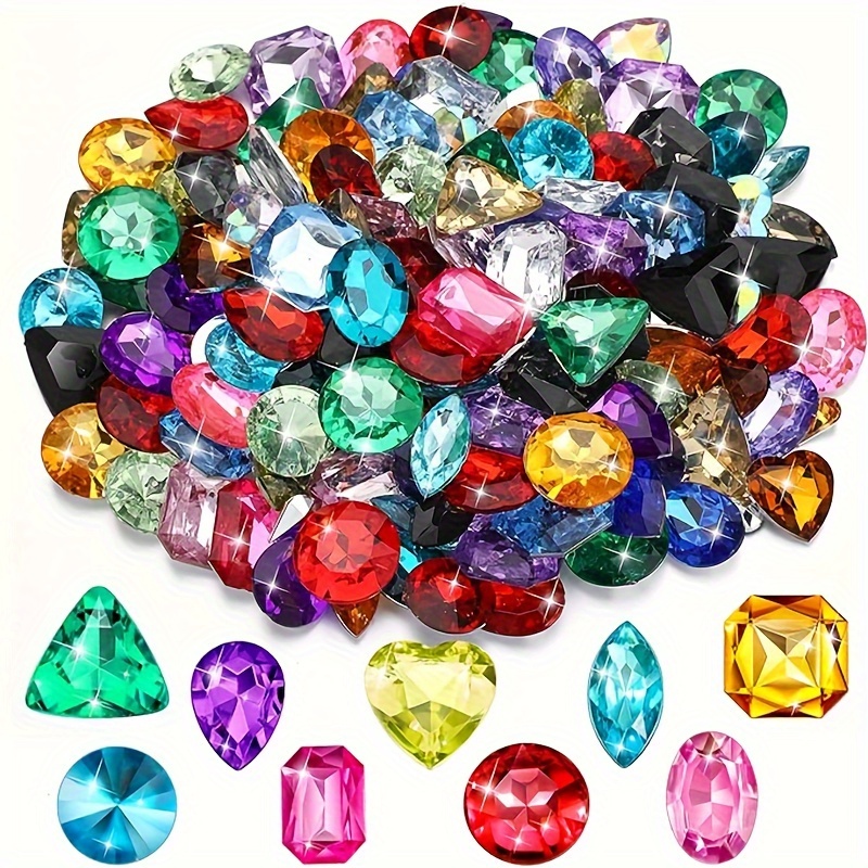 

90-piece Pirate - Acrylic Faux Gemstones For Diy Fish Tank Fillers, Party Favors & Game Rewards, Summer Fun, Assorted Colors