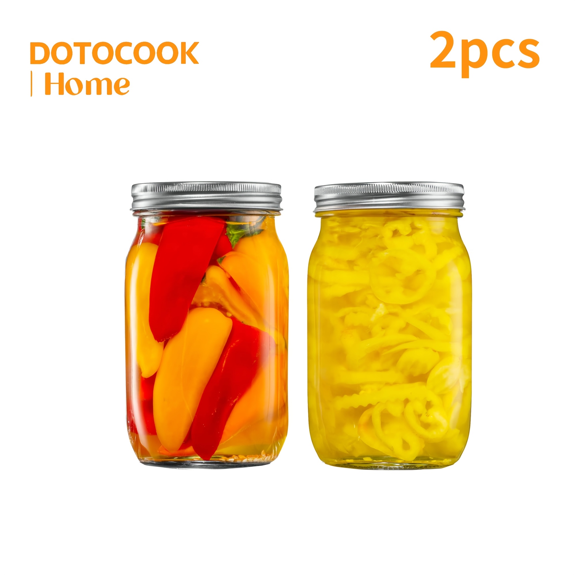 E-shop 1/2/4/6 Stück 32 Oz Mason Jar - Glasbehälter mit normaler Öffnung und luftdichten Metalldeckeln zum Einmachen, Konservieren und für die